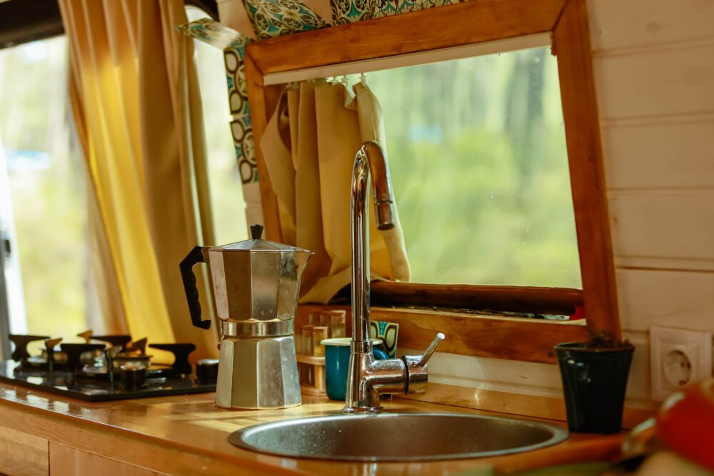 RV sink with faucet