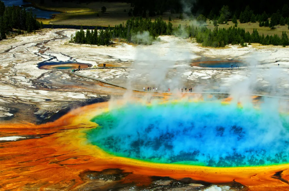 Grand Prismatic Geyers at Yellowstone 