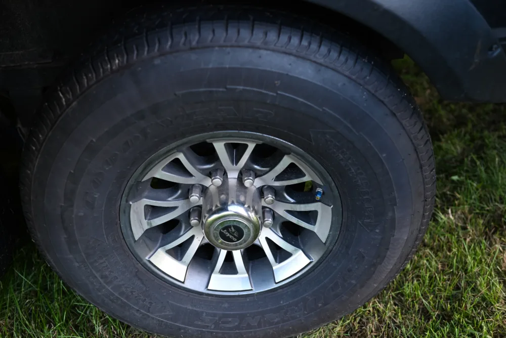 RV tire lifespan closeup