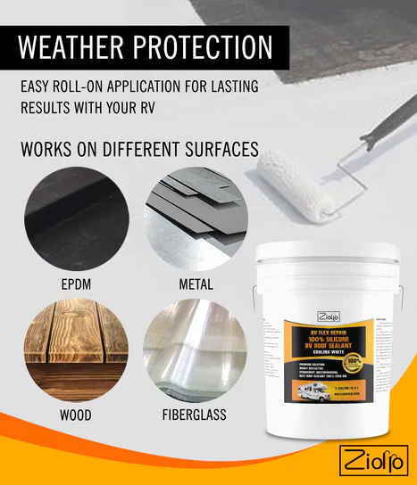 promo flyer for Ziollo rv flex repair roof covering used to prepare your rv for winter.