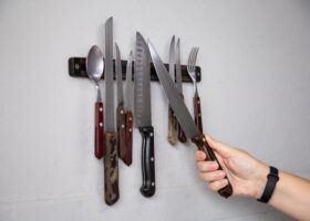 utensils hung with magnetic strips
