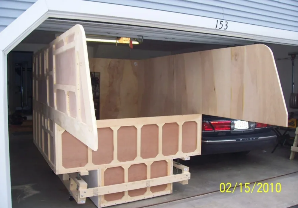 walls mounted to the box/wings of the camper build