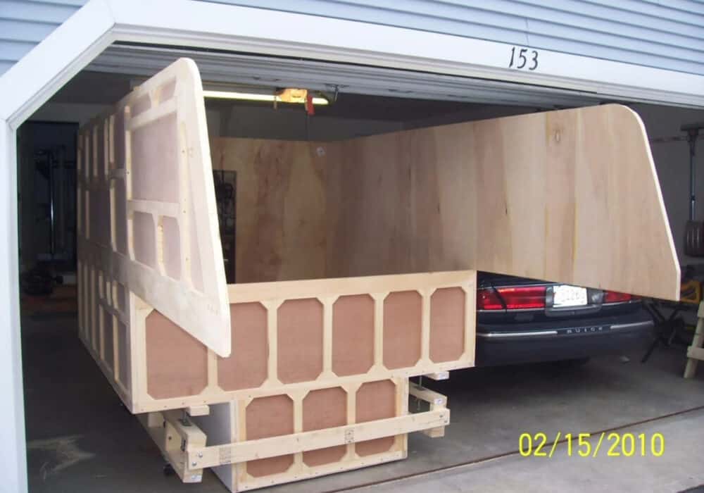 walls mounted to the box/wings of the camper build
