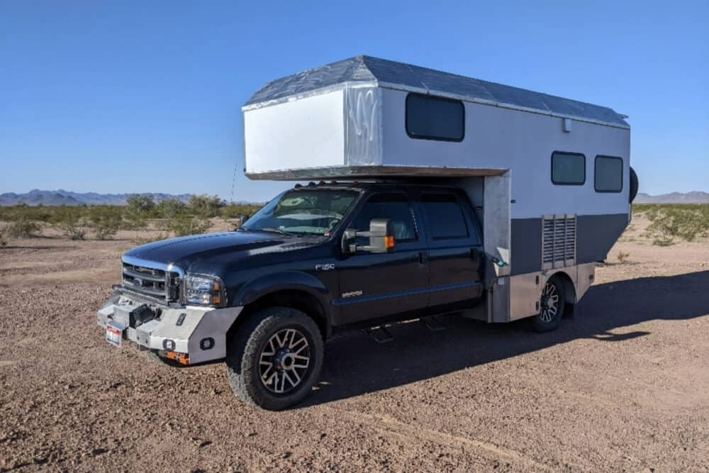 driver's side view of a DIY Off-Road Truck Camper Build