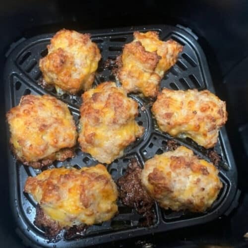 breakfast sausage balls in an air fryer, an example of an RV meal for diabetics