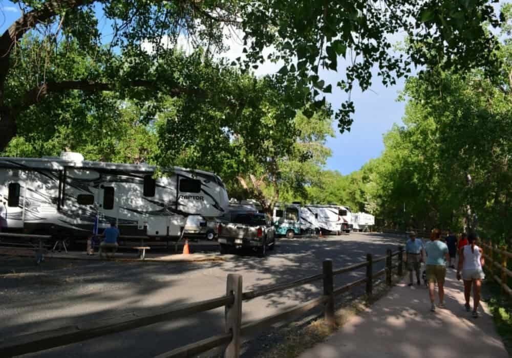 RV sites and walking path at Clear Creek RV Park 