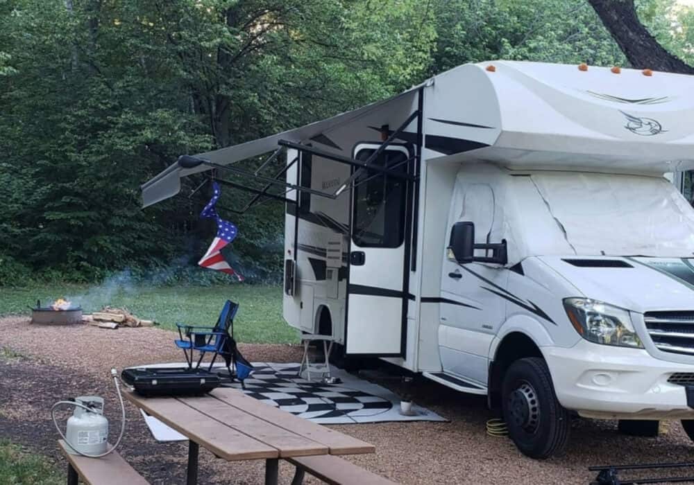 RV site at Baker Campground