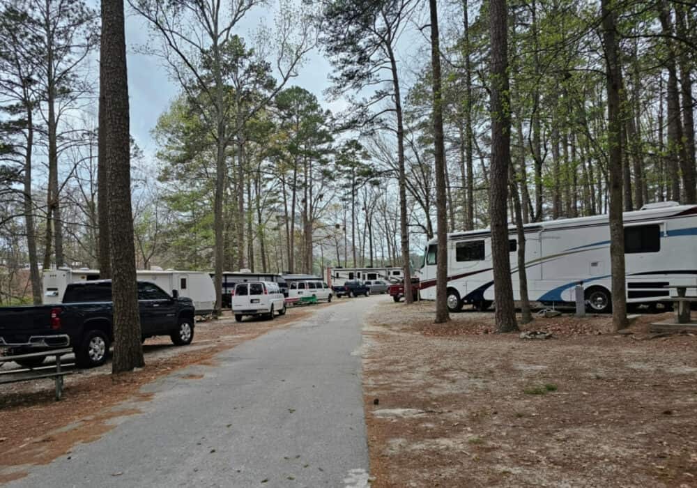 woodys RV park with RVs setup for camping